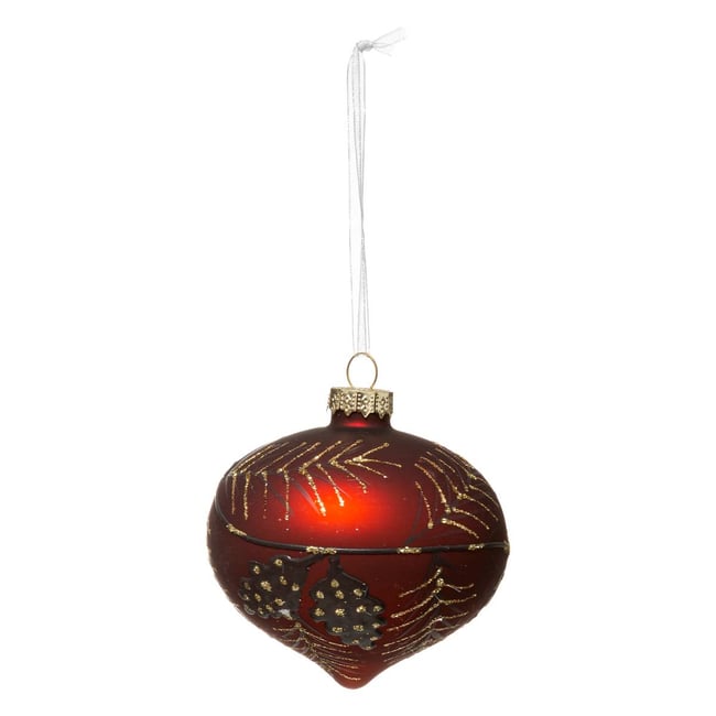 Boule de Noël 80 mm Pomme Pin 2 Assortiment - FEERIC LIGHTS & CHRISTMAS
