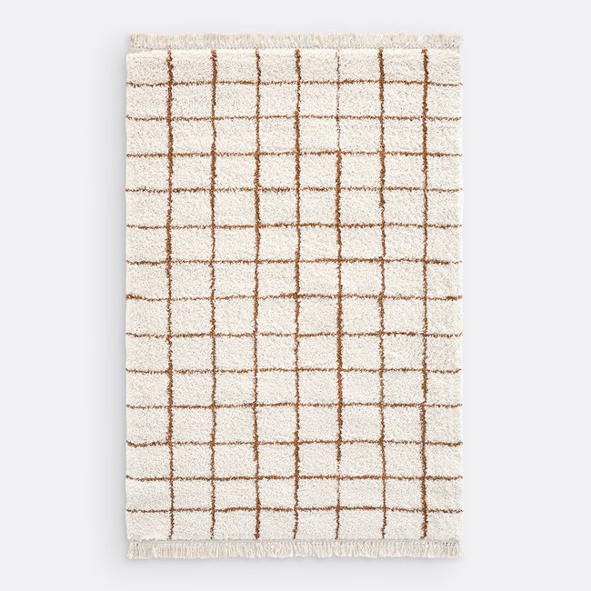 Tapis damier, Ocana Couleur cognac/écru <span itemprop=