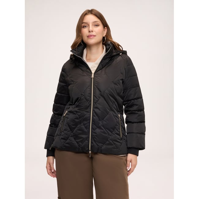 Doudoune courte avec capuche amovible noir <span itemprop=