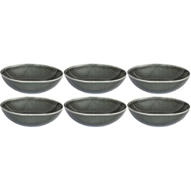 Assiette en grès vert Black Forest (Lot de 6) Assiette creuse - 19 cm Couleur v002239 <span itemprop=