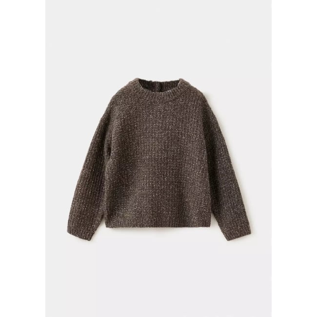 Pull-over maille chinée marron <span itemprop=