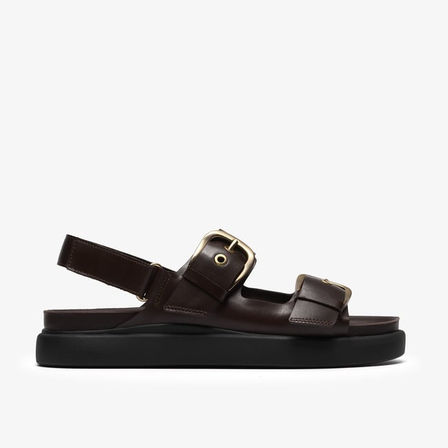 Sandales en cuir Aristella Bay marron foncé <span itemprop=