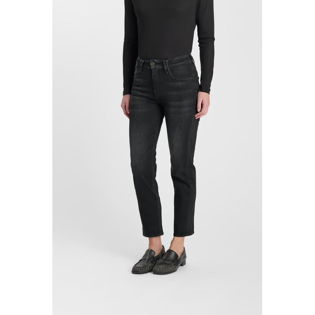 Jeans droite , longueur 34 black / black <span itemprop=