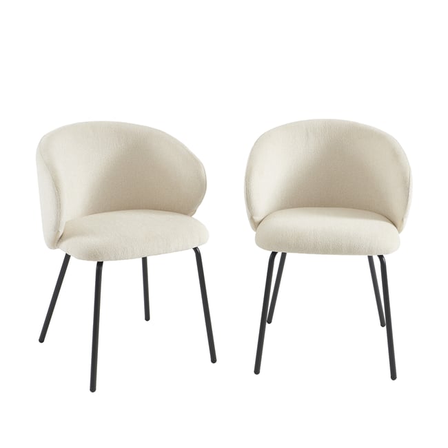 Lot de 2 chaises en tissu et acier CASSIE - SORELH