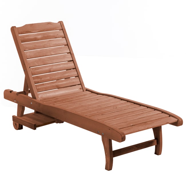 Chaise longue Bois de sapin marron <span itemprop=