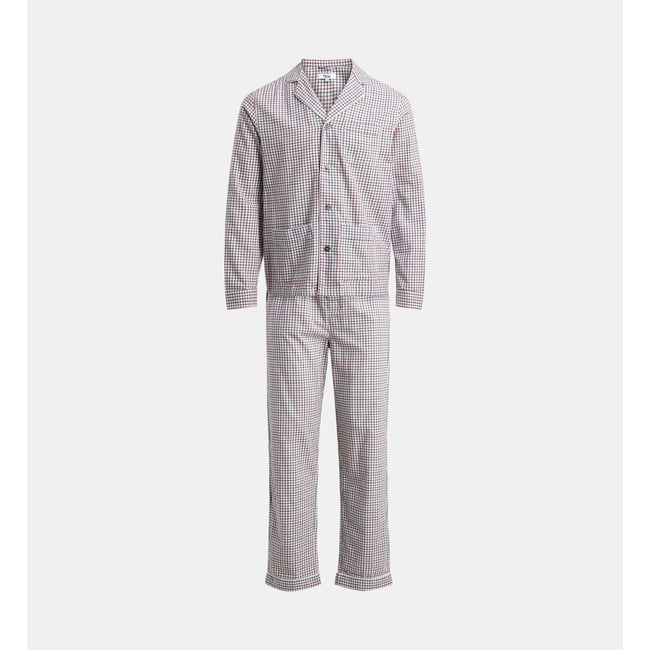 Pyjama long damini flanelle beige et multicolore <span itemprop=
