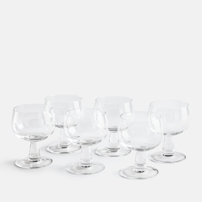 Juego de 6 copas tipo balón, con pie bajo, LAZIE transparente <span itemprop=