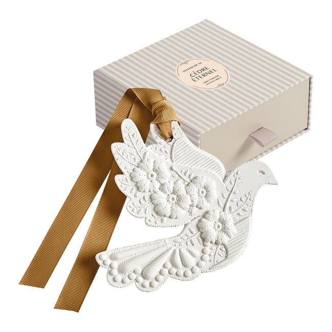 Décor parfumé Colombe en Fleurs CÈDRE ÉTERNEL Couleur blanc <span itemprop=