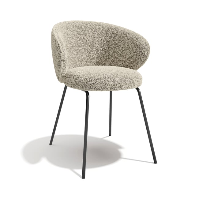 Lot de 2 chaises en tissu bouclette LUNA - SIA HOME