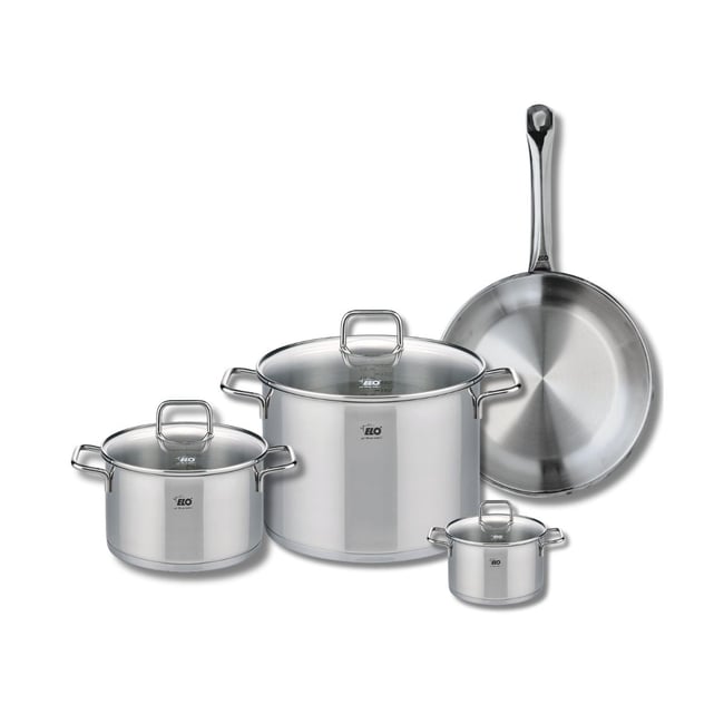 Batterie 1 poêle 28cm + 3 faitouts 12/20/26cm PROFI CITRIN inox <span itemprop=