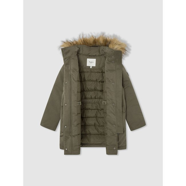 Pepe Jeans Odonis Giacca Piumino Per Bambini E Ragazzi Con Cappuccio | Impermeabile Con Tasche Zip E Logo A Contrasto