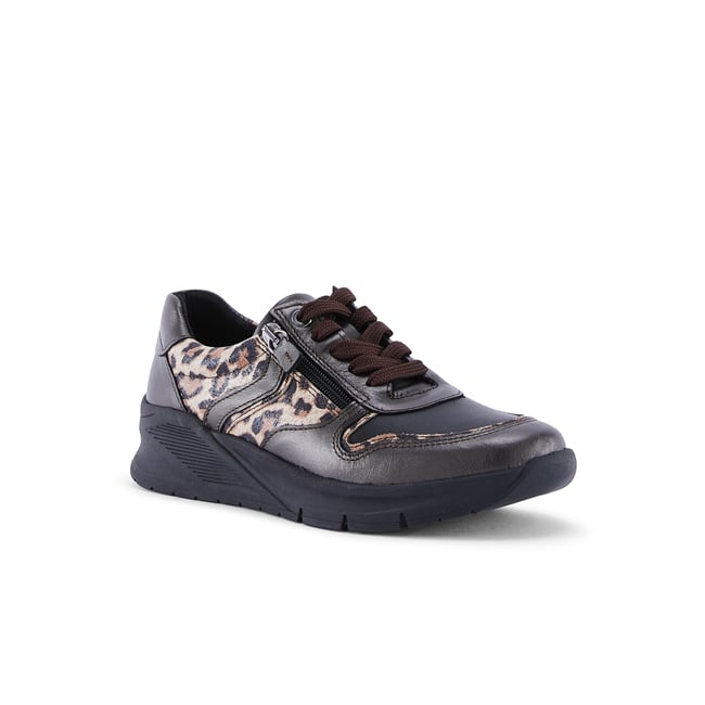 Baskets zippées femme marron <span itemprop=