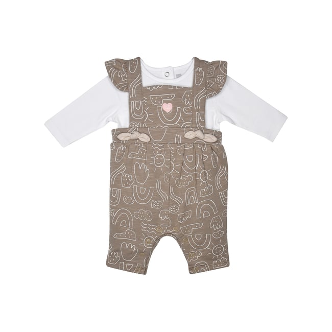 Tshirt salopette leonie maille long naissance blanc <span itemprop=