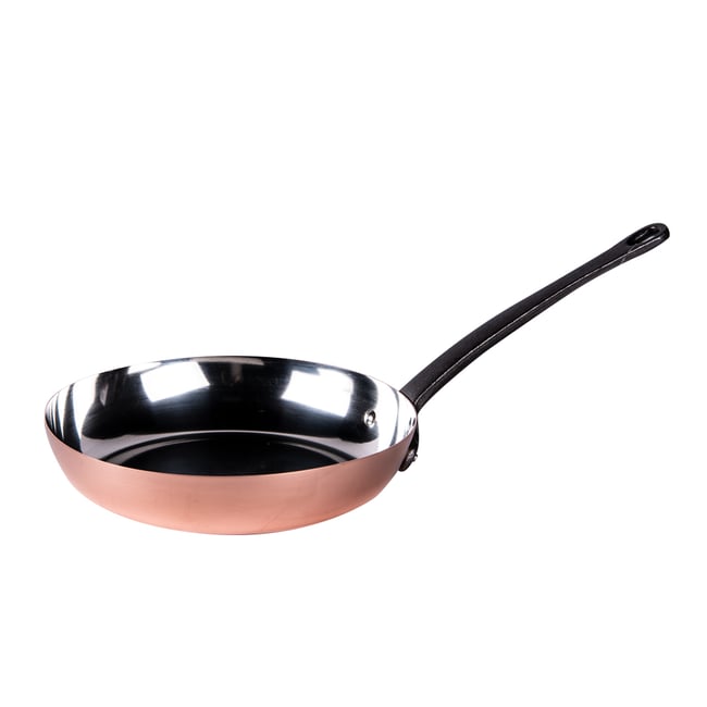 Poêle 24 cm en cuivre avec revêtement étamé cuivre / bronze <span itemprop=