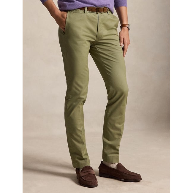 Брюки-чинос, зауженные,  GREENWICH / ГРИНВИЧ зеленый шалфей POLO RALPH LAUREN