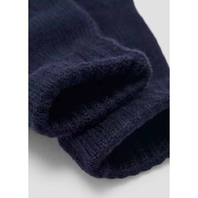 Gants à finition côtelée bleu marine <span itemprop=