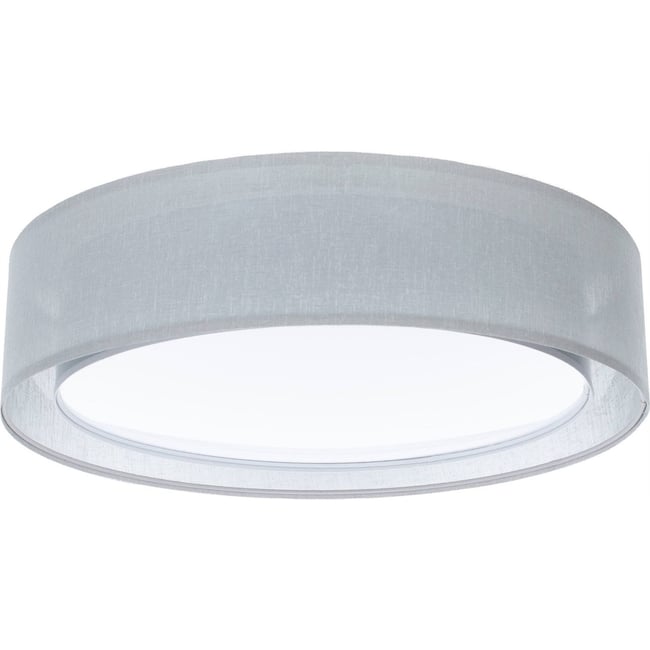 Plafonnier rond en tissu double couche Puro Couleur gris tissu translucide naturel <span itemprop=