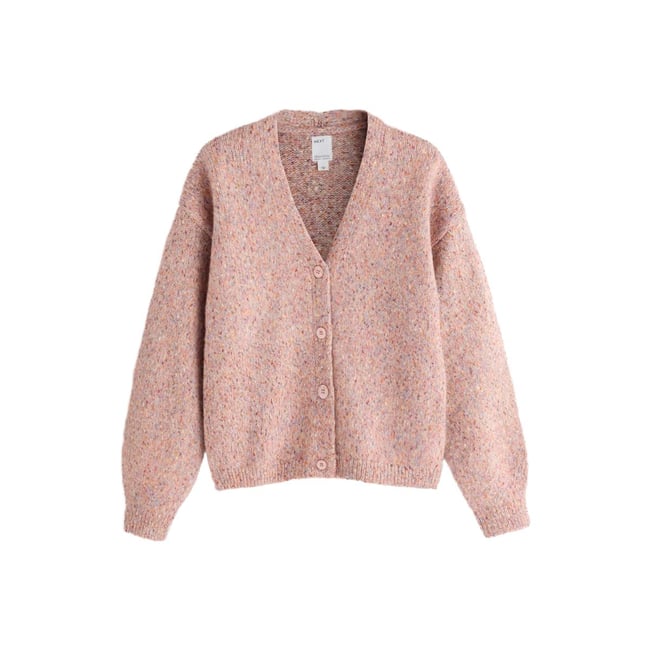 Cardigan moucheté rose <span itemprop=