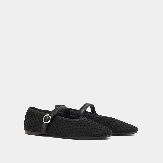 Ballerines babies en mesh, Deesse Bis noir <span itemprop=