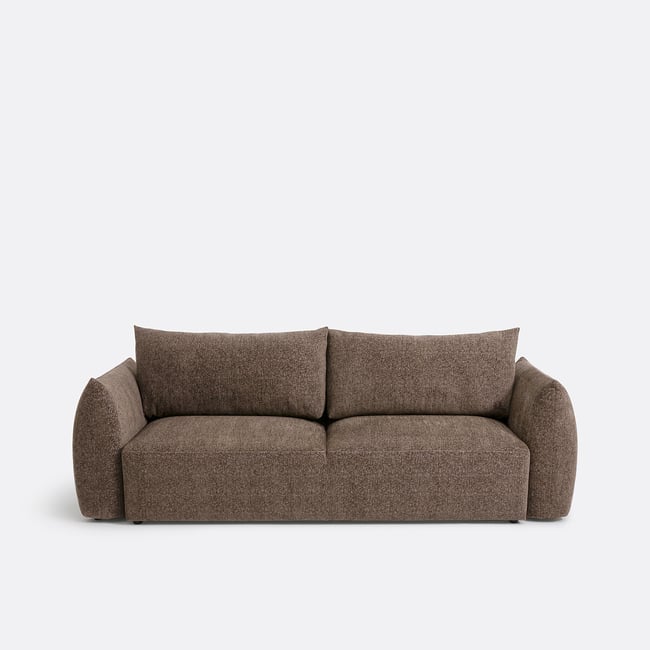 Sofá-cama de 3 lugares, chenille mesclado, Edith - LA REDOUTE INTERIEURS