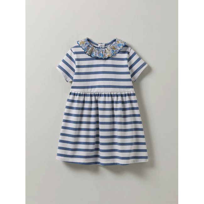Robe marinière tissu Liberty en coton biologique liberty florence may bleu <span itemprop=