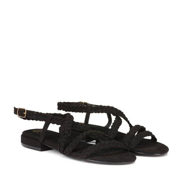 Босоножки на плоском каблуке черный LA REDOUTE COLLECTIONS