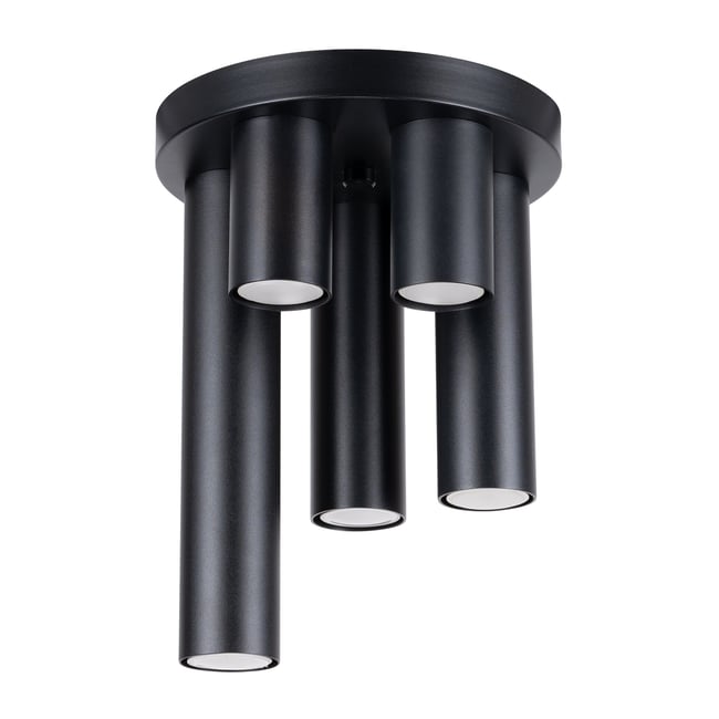 Plafonnier Acier Noir GU10 5 Lagos Couleur noir <span itemprop=