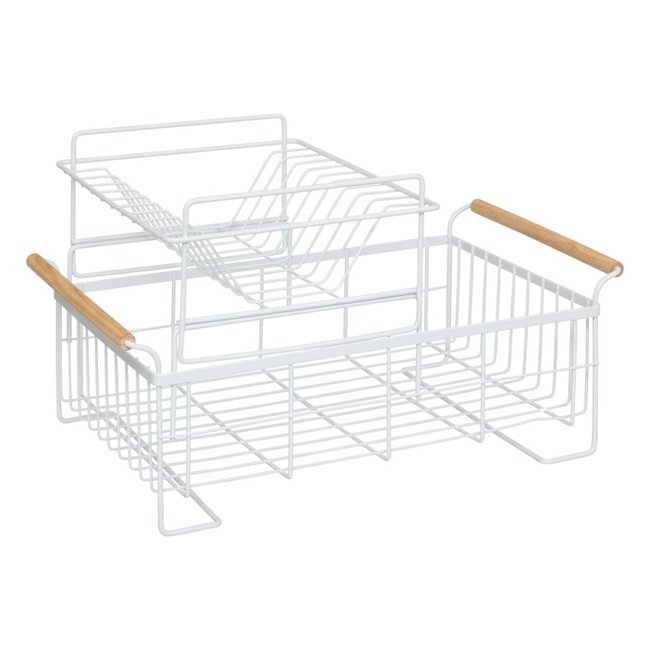égouttoir à Vaisselle 2 Niveaux Métal Couleur blanc <span itemprop=