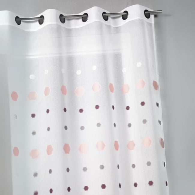 Voilage jacquard imprimés hexagonaux - HOME MAISON