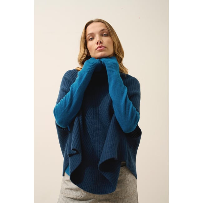 Cape Col Montant 6 Fils Bleu Pétrole Huaraz bleu foncé <span itemprop=