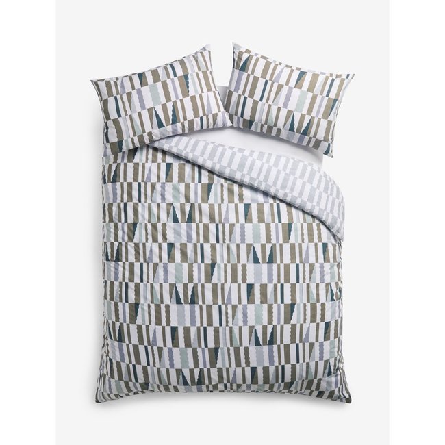 Housse de couette + taie d'oreiller, lot 2 bleu vert <span itemprop=