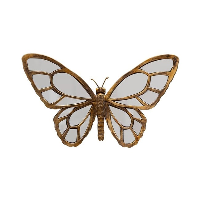 Miroir en résine PAPILLON Couleur or <span itemprop=