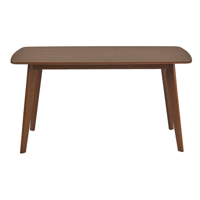 Table à manger rectangulaire scandinave bois foncé noyer L150 cm LEENA Couleur marron <span itemprop=