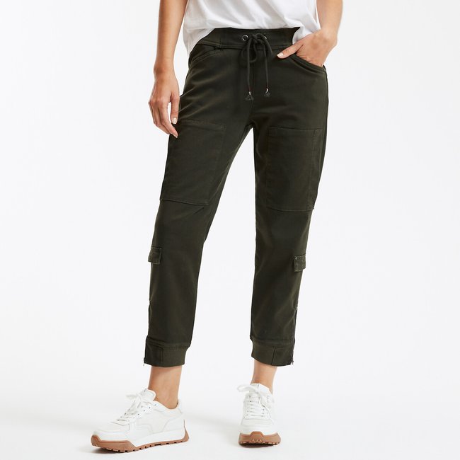 Celine Cargo Trousers in Cotton Mix, khaki, FREEMAN T. PORTER