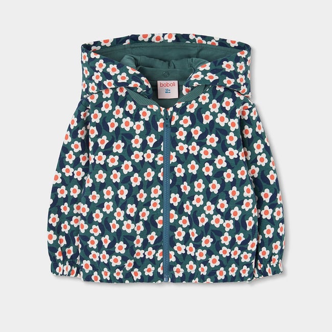 Veste fille molleton imprimé fleurs multicolore <span itemprop=