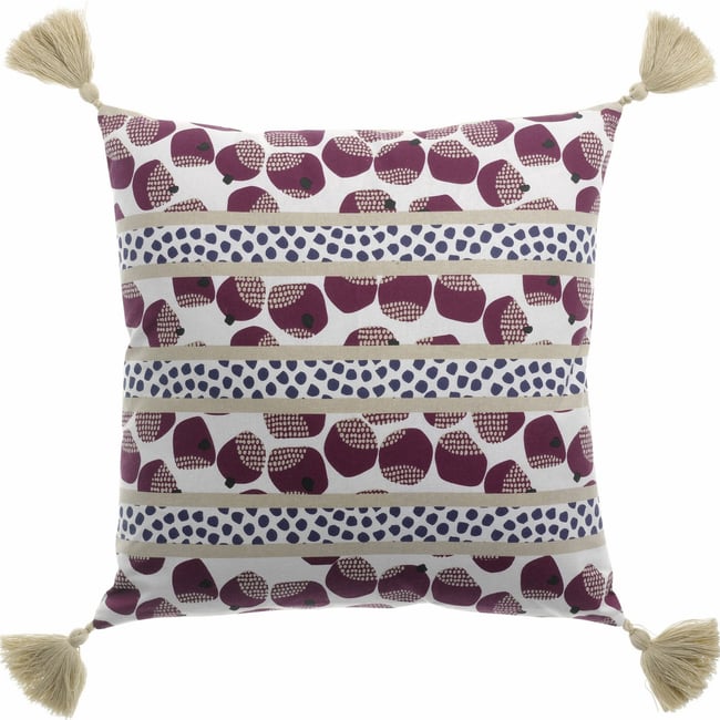 Coussin déco Réversible 40x40 cm Coton Évana rose <span itemprop=