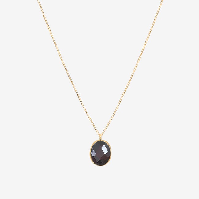 Collier doré quartz fumé - serti pm - CAROLINE NAJMAN