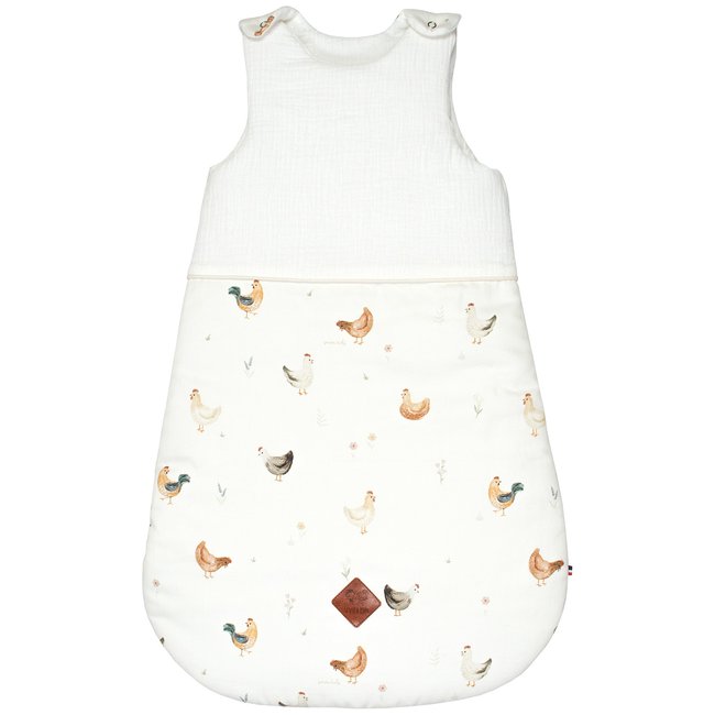Gigoteuse d'été légère tog 0.5 en satin de coton GALLINA écru <span itemprop=
