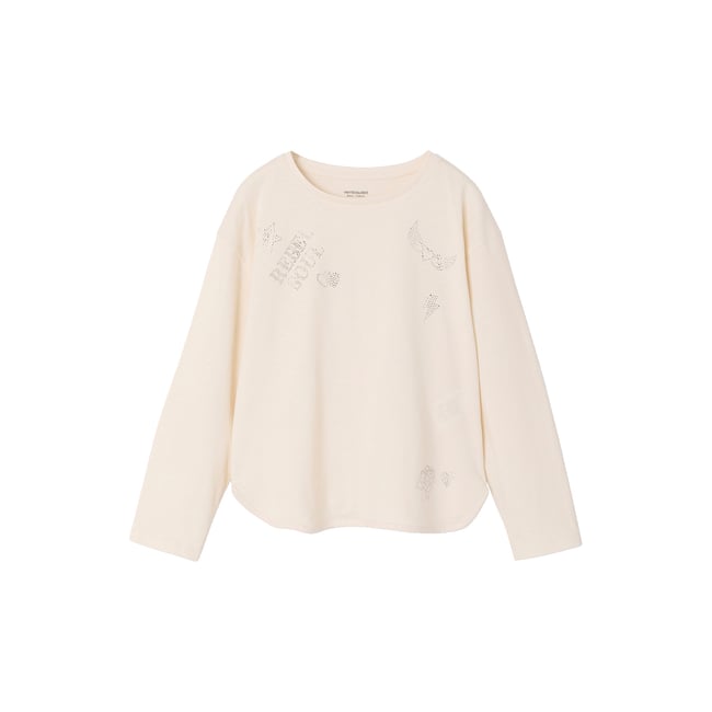T-shirt manches longues écru <span itemprop=