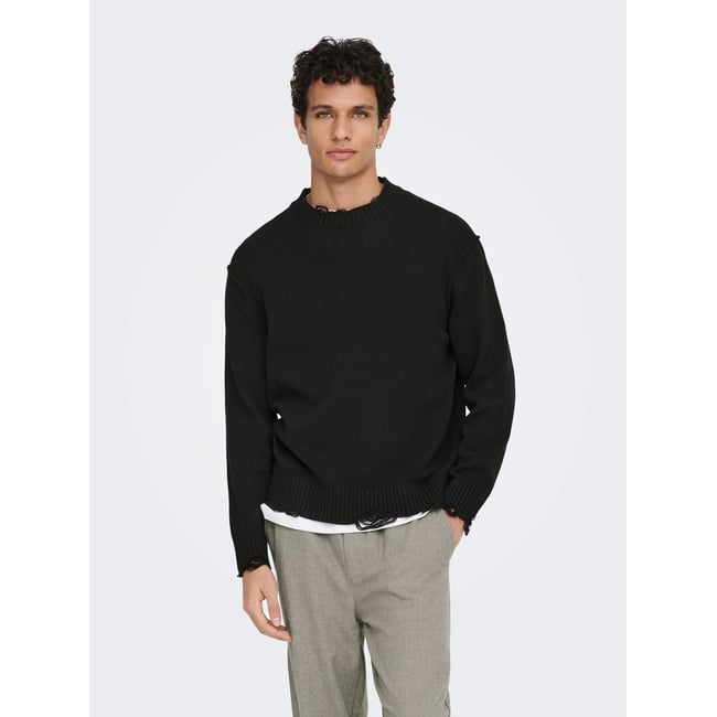 Pull En Maille noire - black <span itemprop=