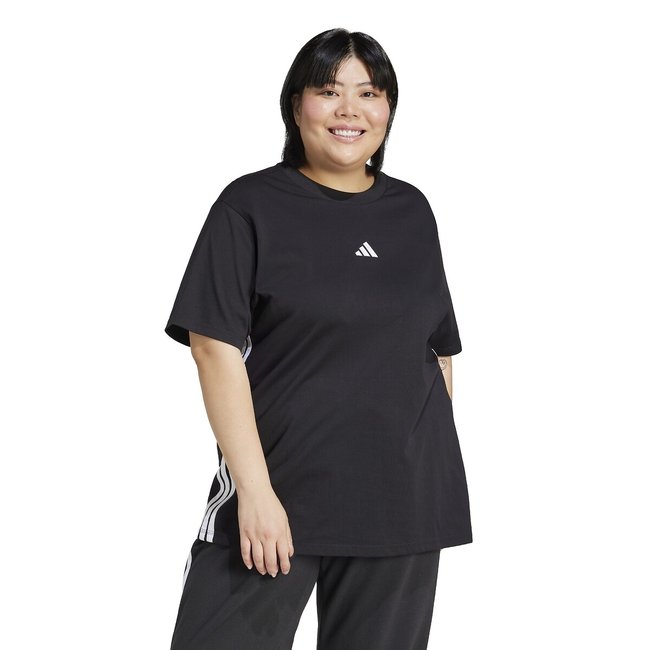T-shirt Essentials 3-Stripes (Tamanhos grandes) preto <span itemprop=