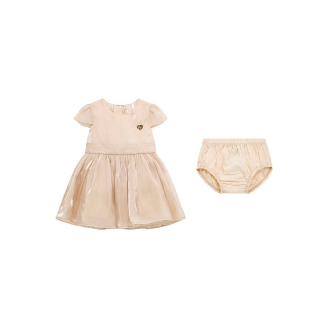 Ensemble Robe En Organza Et Culotte beige <span itemprop=