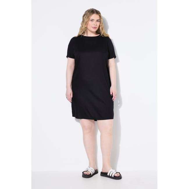 Robe coupe Straight Fit, viscose confortable noir <span itemprop=