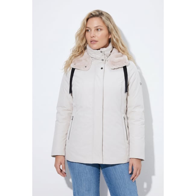 Veste HYPRAR, col montant, capuche amovible sable clair <span itemprop=