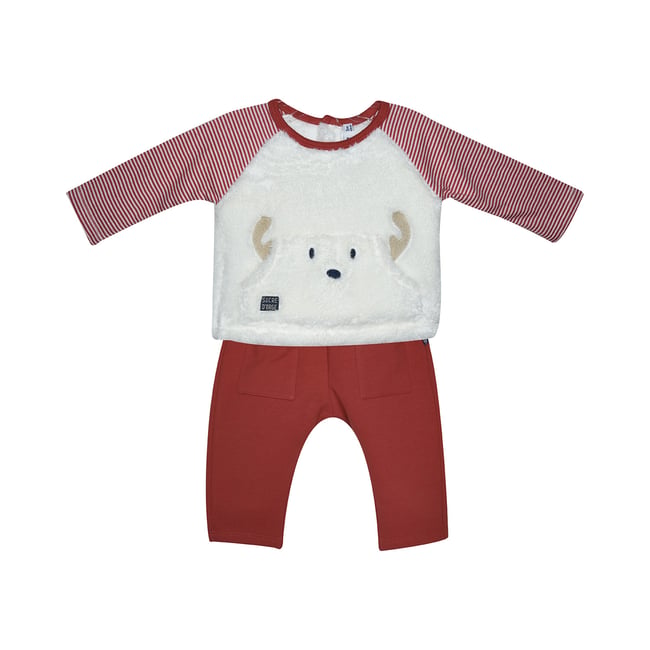 T-shirt + pantalon bebe footing rouge <span itemprop=