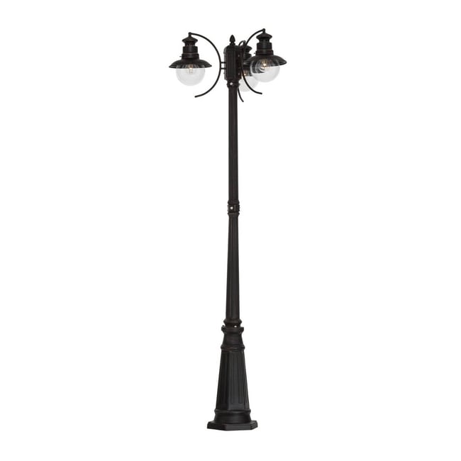 Lampadaire extérieur traditionnel, Eddie Couleur brun rouille, clair <span itemprop=
