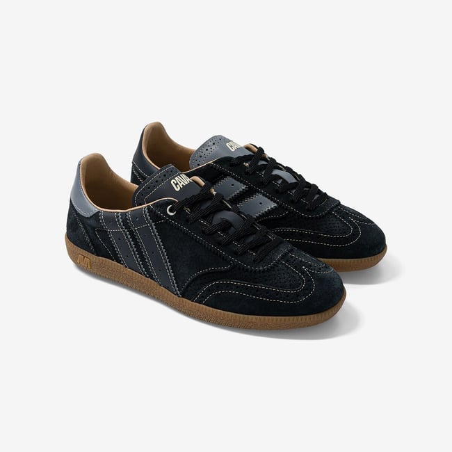 Baskets en cuir Pulse noir <span itemprop=