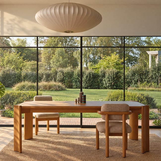 Table en mindi rectangulaire 8 pers.  ALVAR Couleur naturel <span itemprop=