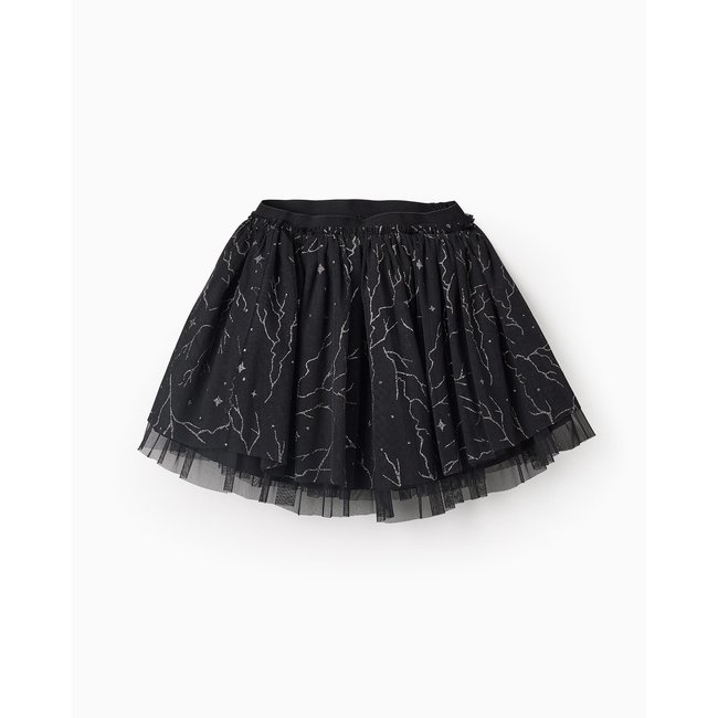 Jupe en tulle, avec des paillettes HALLOWEEN noir <span itemprop=