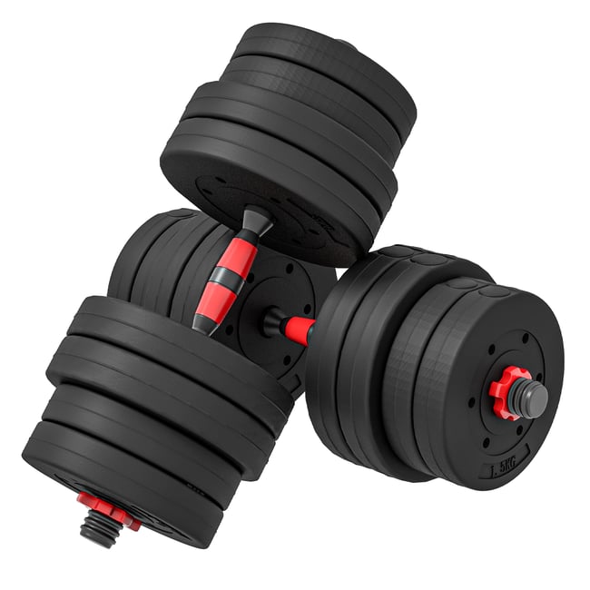 Ensemble d'haltères HDPE Noir noir <span itemprop=